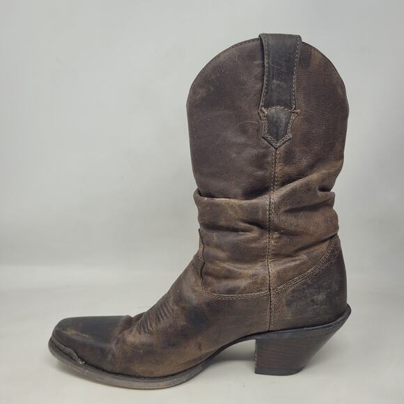 Durango Brown Heeled Boots - Picture 7 of 12